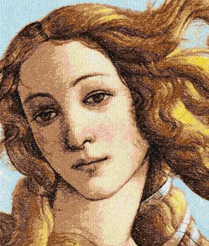 More information about "Birth of Venus by Sandro Botticelli photo stitch free embroidery design"