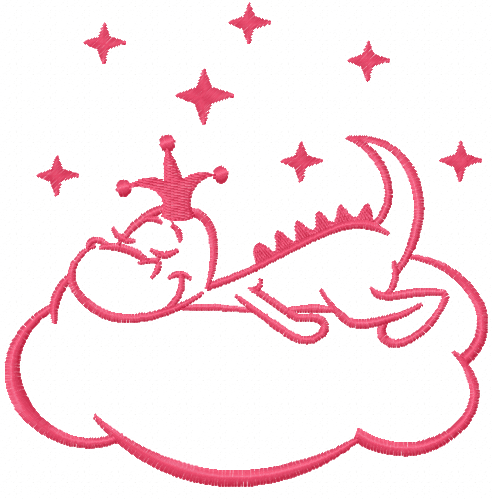 More information about "Sleeping dragon king free embroidery design"