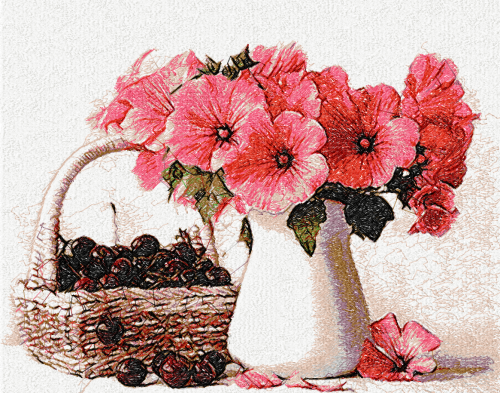 More information about "Fruits and flowers photo stitch free embroidery design"