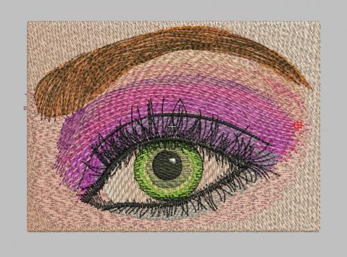 More information about "Green eyes free embroidery design"