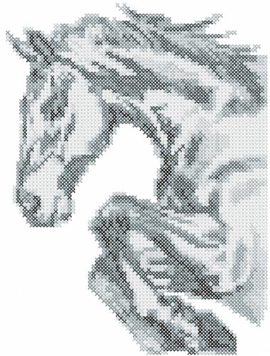More information about "Grey horse cross stitch free embroidery design"
