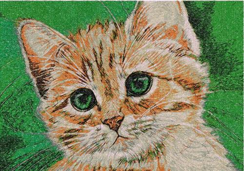 More information about "Kitten photo stitch free embroidery design 8"