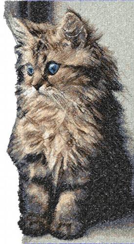 More information about "Kitten photo stitch free embroidery design  9"