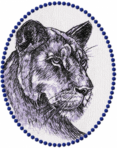 More information about "Lion photo stitch free embroidery design 14"