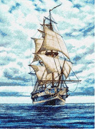 More information about "Sea ship photo stitch free embroidery design"