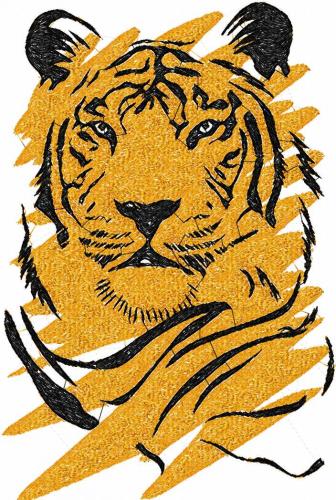 More information about "Tribal tiger photo stitch free embroidery design"