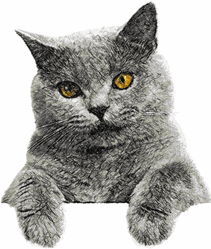 More information about "British cat photo stitch free embroidery design 4"