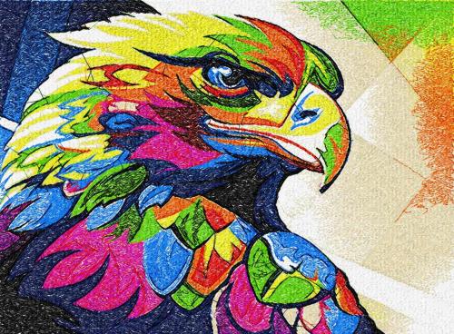More information about "Bright eagle photo stitch free embroidery design"
