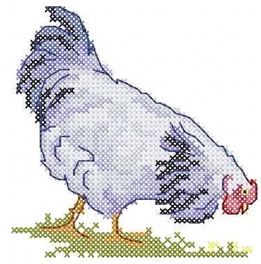 More information about "Chicken cross stitch free embroidery design"