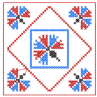 More information about "Flower decoration cross stitch free embroidery design"