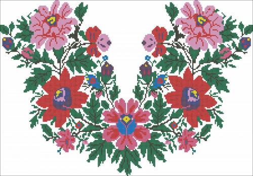 More information about "Flower decoration cross stitch free embroidery 4"