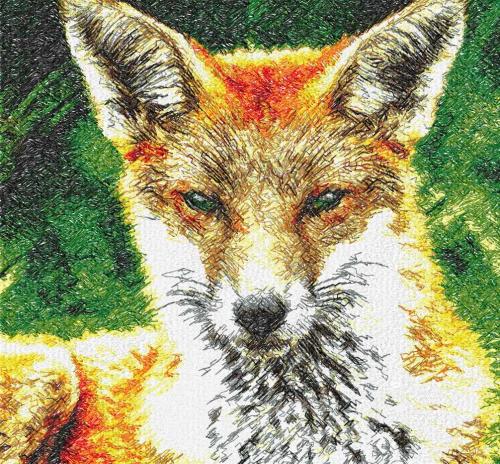 More information about "Fox photo stitch free embroidery design"