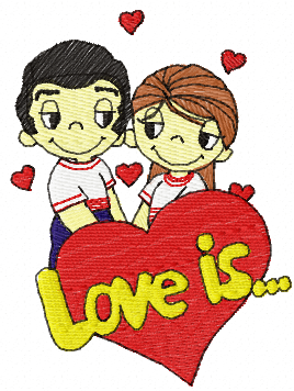 More information about "Love is free embroidery design 4"