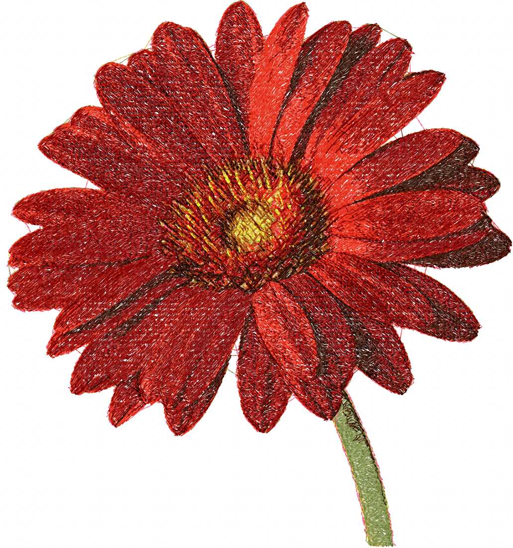 Red flower photo stitch free embroidery design 21