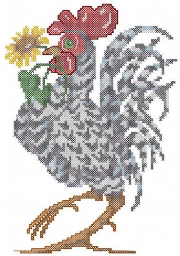 More information about "Rooster cross stitch free embroidery design 6"