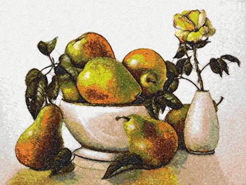 More information about "Pears photo stitch free embroidery design"