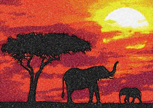 More information about "Africa sunset photo stitch free embroidery design"
