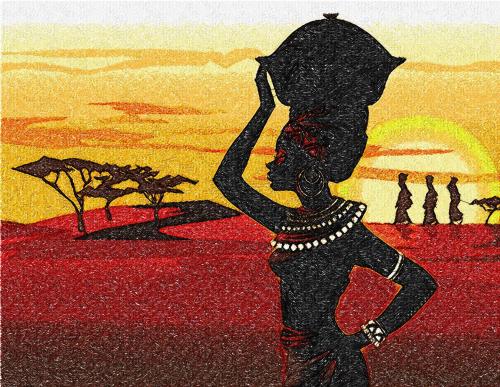 More information about "Africa woman photo stitch free embroidery design"