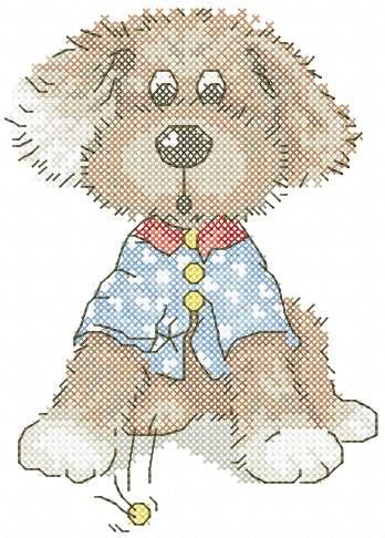 More information about "Little dog cross stitch free embroidery design"