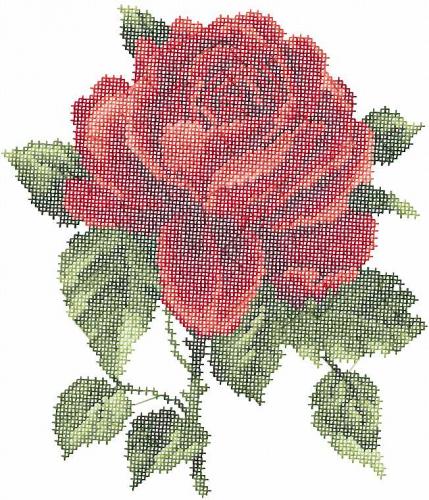 More information about "Rose cross stitch free embroidery design 2"