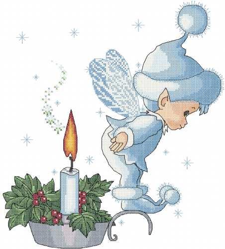 More information about "Christmas Elf cross stitch free embroidery design"