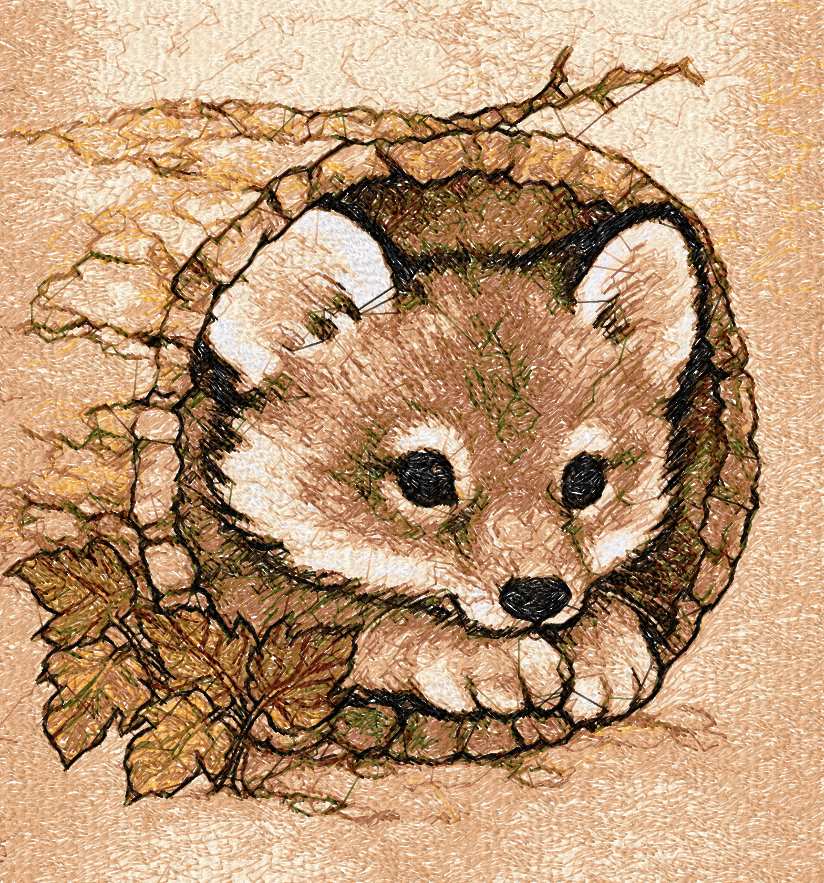 Download Little cute fox photo stitch free embroidery design - Free ...