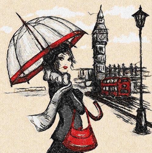 More information about "London and rain photo stitch free embroidery design"