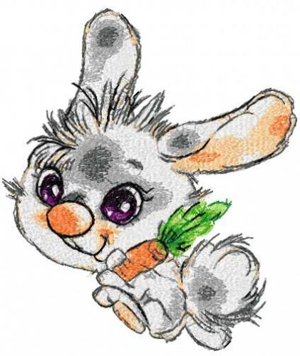 More information about "Bunny with carrot photo stitch free embroidery design"