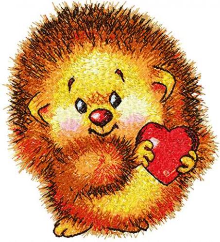 More information about "Happy hedgehog with heart photo stitch free embroidery design"