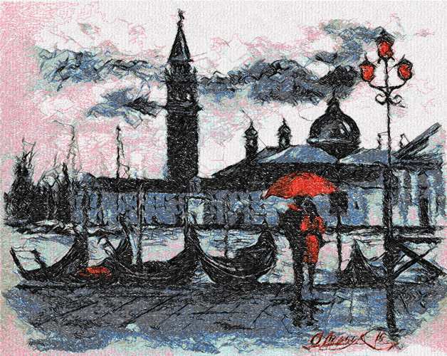 Italy rain photo stitch free embroidery design