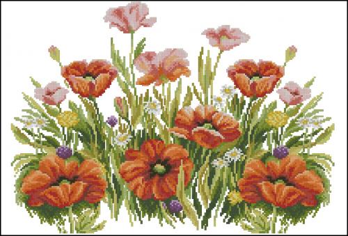 More information about "Tulips cross stitch free embroidery design"