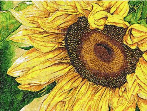 More information about "Sunflower photo stitch free embroidery design 12"