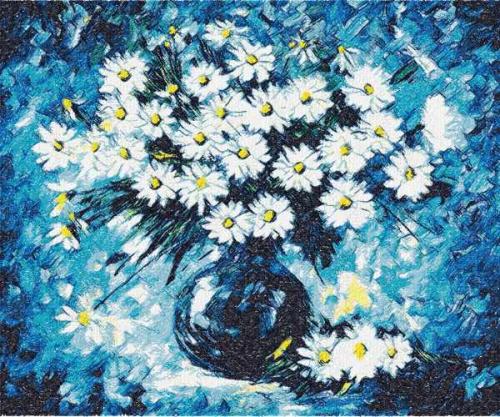More information about "Blue bouquet photo stitch free embroidery design"