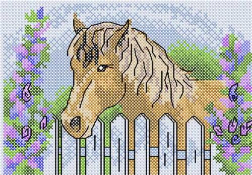 More information about "Horse and village cross stitch pattern"