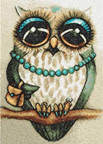 More information about "Owl lady photo stitch free embroidery design"