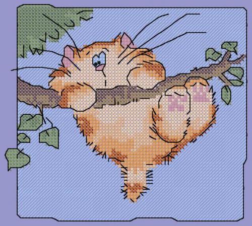 More information about "Playing fat cat cross stitch pattern"