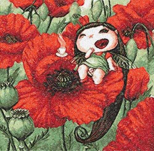More information about "Poppy fairy photo stitch free embroidery design"