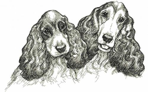 More information about "Spaniel photo stitch free embroidery design"