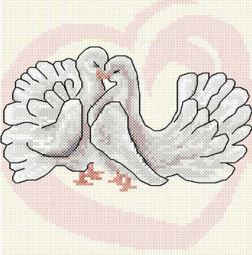 More information about "Two dove cross stitch free embroidery design"