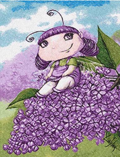 More information about "Violet fairy photo stitch free embroidery design"