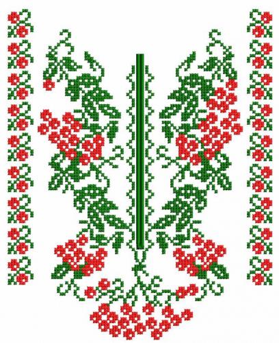More information about "Dress decoration cross stitch free embroidery design 12"