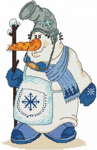 More information about "Strange Snowman cross stitch free embroidery design"