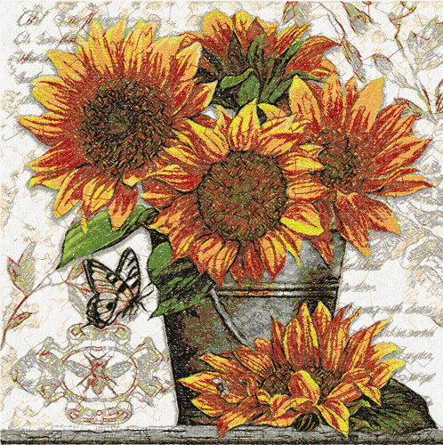 Sunflower photo stitch free embroidery design 8
