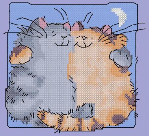 More information about "Two cats friends cross stitch pattern"