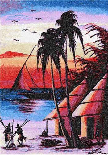 More information about "Africa beach photo stitch free embroidery design"
