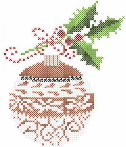 More information about "Christmas ball cross stitch free embroidery design 1"