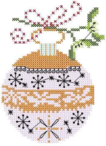 More information about "Christmas ball cross stitch free embroidery design 2"