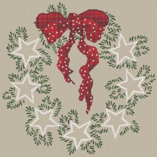 More information about "Christmas wreath free cross stitch embroidery design"