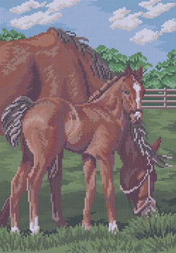More information about "Horses cross stitch free embroidery design"