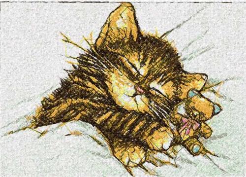 More information about "Sleeping kitty photo stitch free embroidery design"